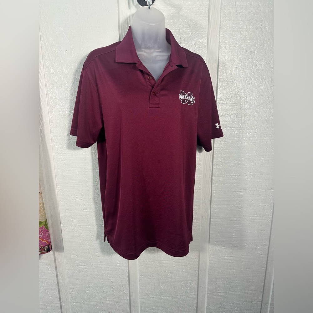 Under Armor Mississippi State Short Sleeve Performance Polo Size Small EUC
